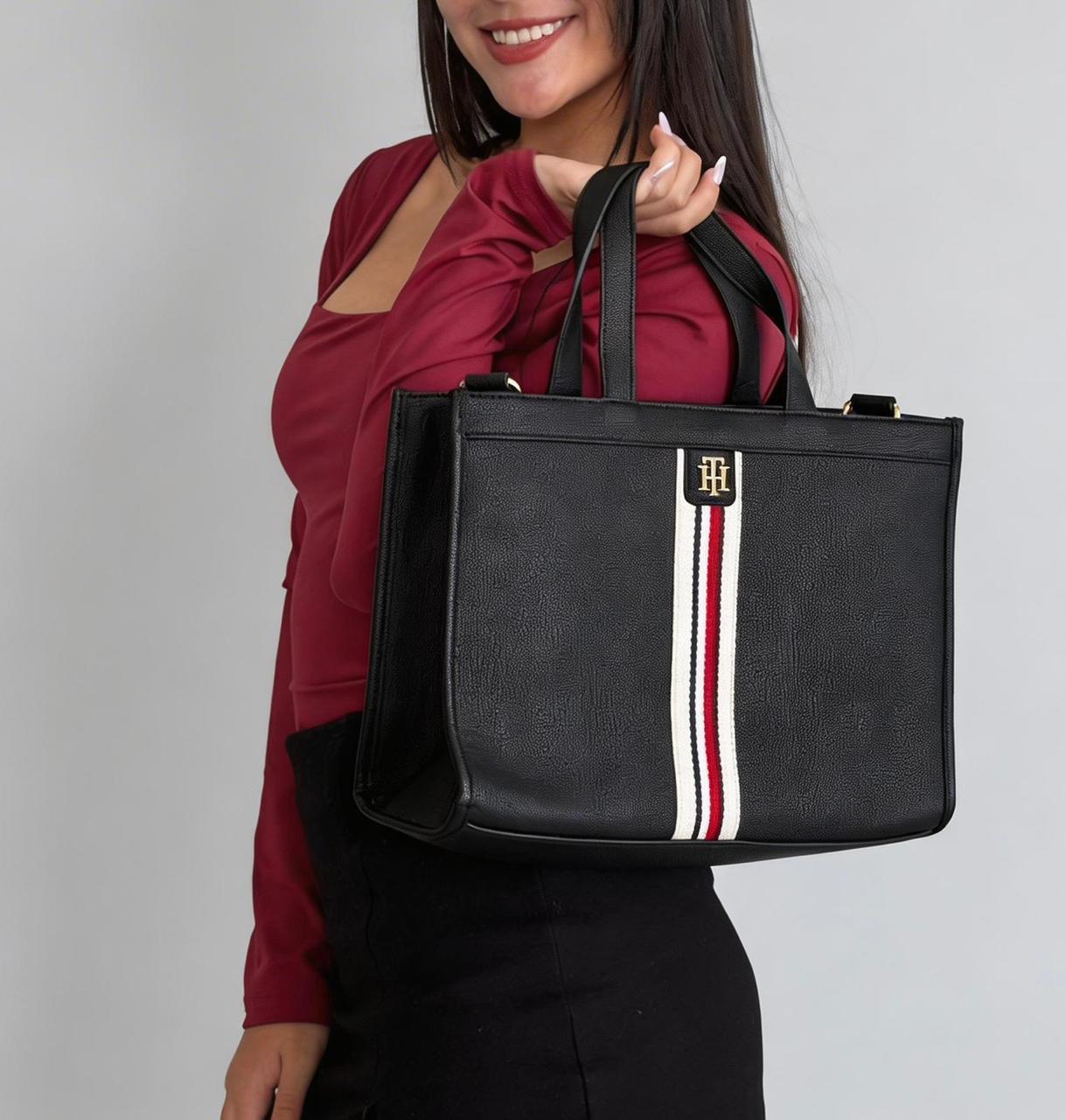 Tommy Hilfiger Stripe Tote Negro