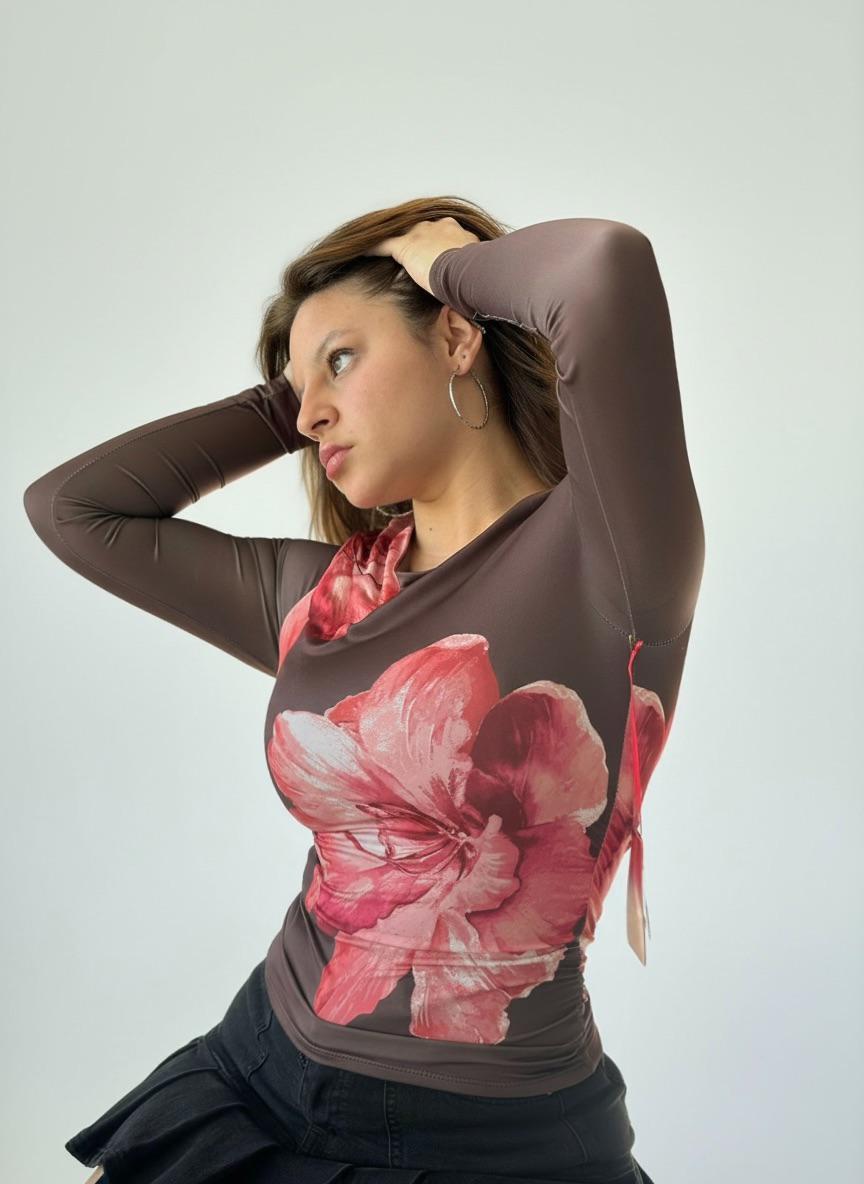 Camisa Manga larga Flower Pink
